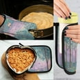 thumbnail image 5 of Yayeee Oven Mitts and Pot Holder Set of 2 Heat Resistant Kitchen Gloves Baking Hot Pad, Purple Forest Scene, 5 of 5