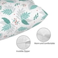thumbnail image 3 of Naloa Leaf Print Green Pillow Covers, Throw Pillow Case Cushion Covers,Cushion for Bedroom,Couch,Home-14"x20", 3 of 6
