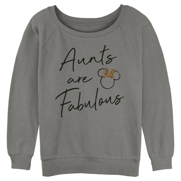 Junior's Mickey & Friends Aunts Are Fabulous Sweatshirt Gray Heather Large