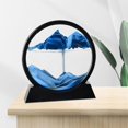 thumbnail image 4 of AMLESO Dynamic Flowing Sands Art Picture Desktop in Motion Housewarming Blue Blue Round, 4 of 8