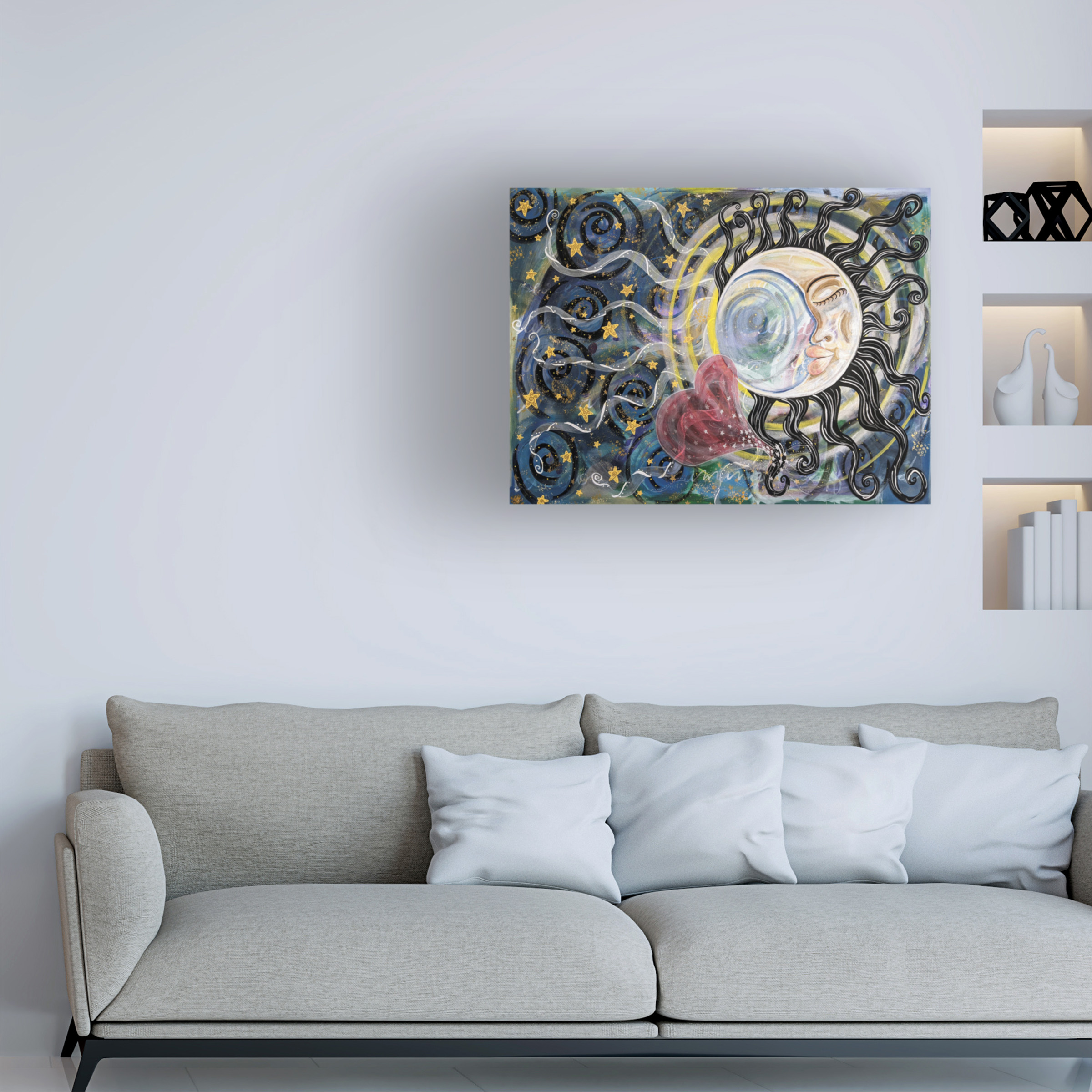 Canvas Wall Art - Rev. Dr. Angela Yarber 'Moon Goddess' Wall Art for Living Room, Bedroom, or Office DÃ©cor by Trademark Fine Art - 47 x 35 Inches