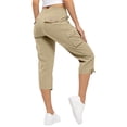thumbnail image 4 of Dwellite Womens Quick Dry Cargo Capris with Pockets Loose Fit Casual Capri Pants Dressy Lightweight Ladies Baggy Cargo Pants for Hiking Brown XL, 4 of 6