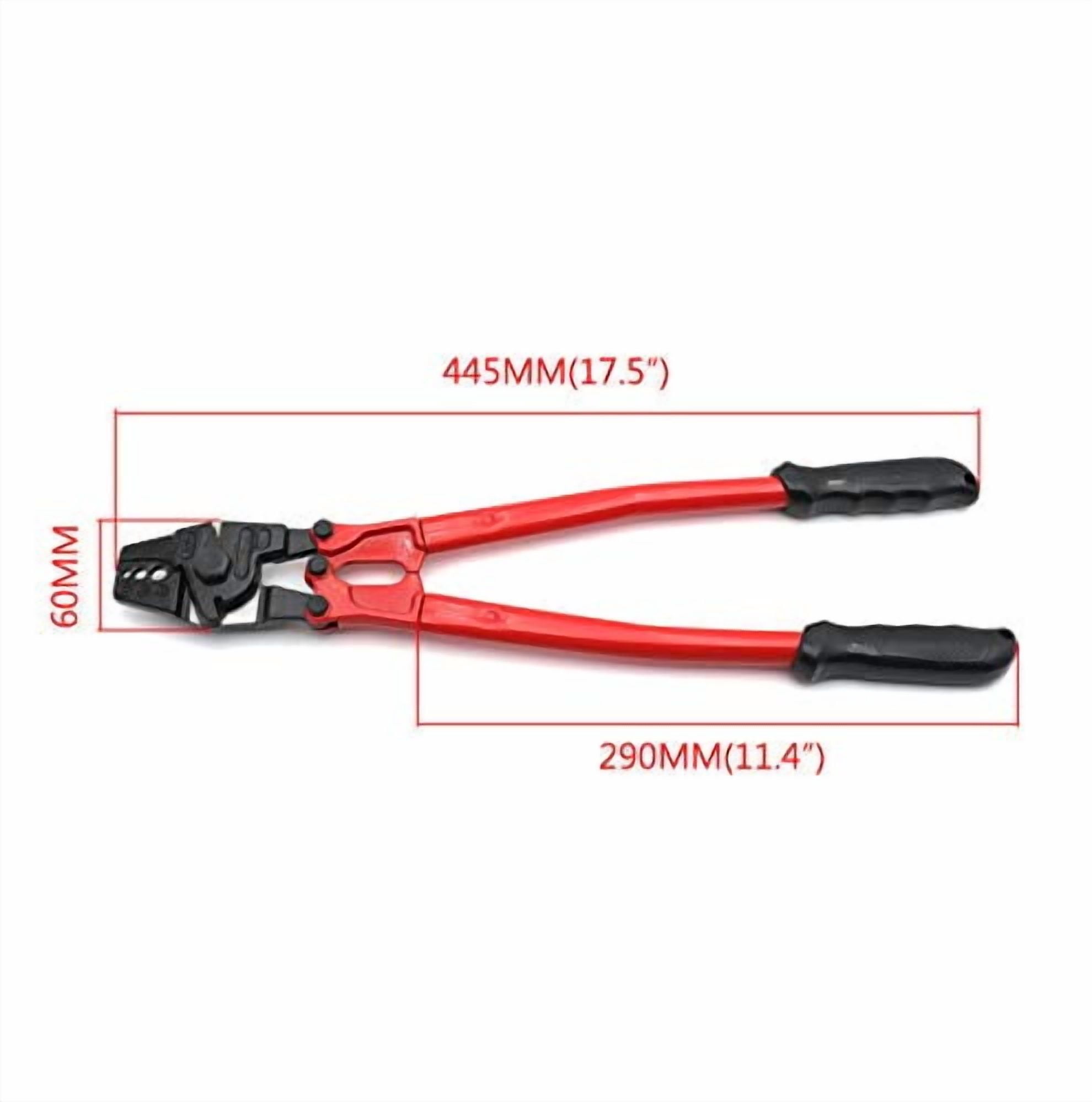 HongK- 14" Hand Swager Swaging Crimping Tool for Wire Rope Cable Swage 1/16" 3/32" 1/8" [P/N: ET-TOOL030-14-RED]