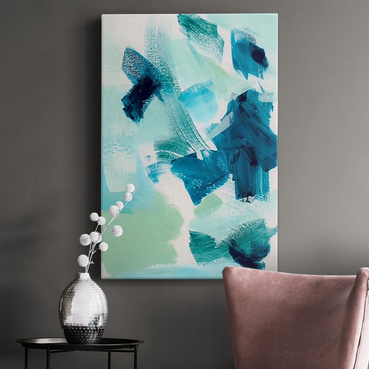 Teal Composition II Premium Gallery Wrapped Canvas - Ready to Hang