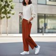 thumbnail image 6 of Feancey Barrel Sweatpants Women High Waisted Casual Baggy Pants Solid Color Loose Fit Wide Leg Pants Fashion Lounge Trouser with Pockets Red L, 6 of 10