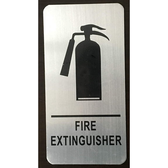 FIRE EXTINGUISHER SIGN (BRUSH ALUMINIUM, 4X8 )-The Mont argent line.