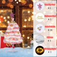thumbnail image 4 of 24in Tabletop Christmas Tree Set 60cm Pink Artificial Mini Xmas Pine Tree with Ornaments White Green Christmas Fir Tree, 4 of 4