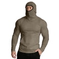 thumbnail image 5 of Havenx Men's Upf 50+ Sun Protection Hooded Shirt Long Sleeve Upf 50+ Shirt with Mask Hooded Uv Protection Hoodie Shirt Thumbhole Hiking Running Swim Athletic Workout Clothing,Khaki 2XL, 5 of 5