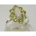 thumbnail image 6 of LBG British Made 925 Sterling Silver Natural Opal & Peridot Womens Statement Ring - 33 size options - Size 8.75, 6 of 7
