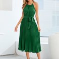 thumbnail image 1 of Vestido De Tirantes Finos Con Cuello Halter Halter Elegante Fiesta Maxi Vestido Mujer Sexy Cóctel Vestido (Verde XL) Cgtredaw para Mujer Verde T L, 1 of 9