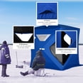 thumbnail image 6 of Outsunny 2-4 People Ice Fishing Shelter, Pop-Up Portable Ice Fishing Tent with Carry Bag, Two Doors, Windows and Vents, Ice Shanty for Winter Fishing, Blue, 6 of 9