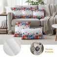 thumbnail image 6 of 4th of July Floral Outdoor Waterproof Pillow Covers, Blue Red Independence Day Stars Decorative Rectangle Throw Pillowcase Sofa Cushion Sham for Patio/Couch/Chair, 20"x12" 2 Pack, 6 of 8