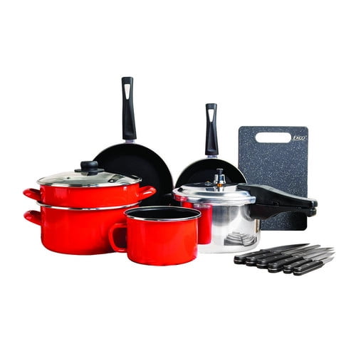 Batería Ekco Trends 14 Pizas Rojo