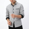 thumbnail image 4 of DeHolifer Mens Dress Shirt Color Block Long Sleeve Business Casual Button Down Work Shirts Gray M, 4 of 6