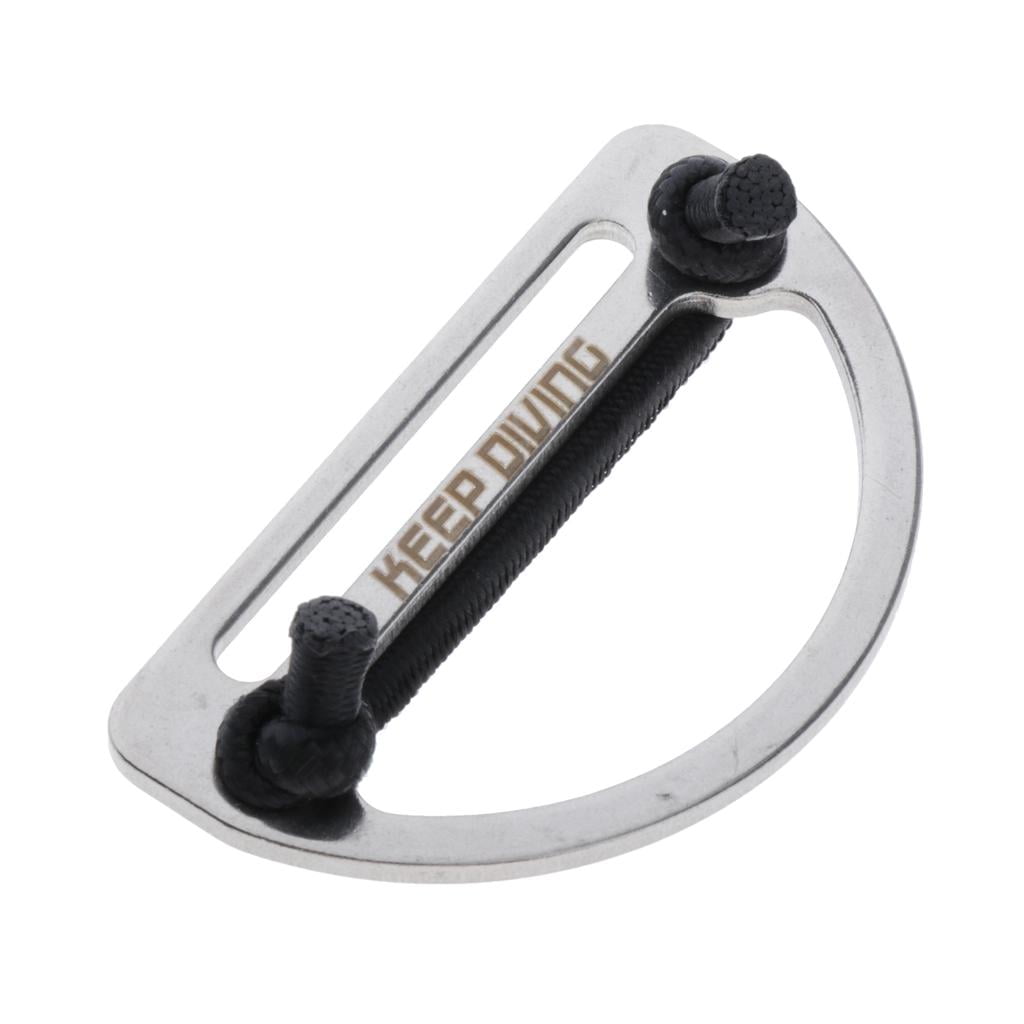 harayaa 2xDiving Metal D Ring Sliding Bar Strap Adjuster Buckles Slider 5cm Webbing