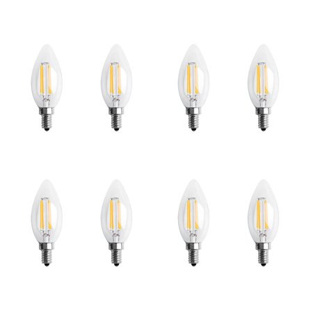 

8X Dimmable E12 4W COB Candle Filament LED Light Bulb Lamp 10 x 3.5cm