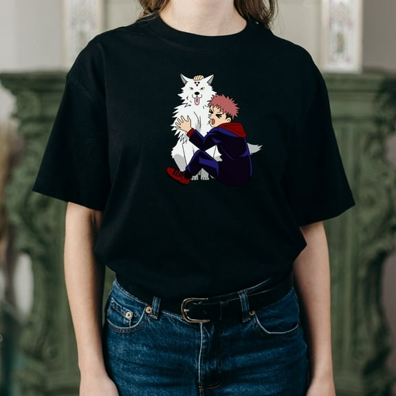 Jujutsu Kaisen Anime T Shirt Cute Anime Design TShirt Comfortable Unisex Tee Dog From Anime Top Simple Cartoon Shirt