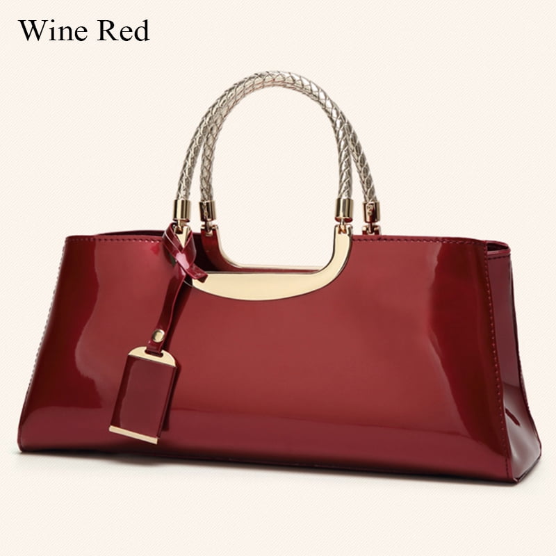 red patent leather pocketbook