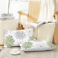 thumbnail image 5 of Throw Pillow Covers Decorative 12 X 20 Inches Pack of 2 Cozy Fleece Two-Tone Blooming Flowers Decorative Cushion Cases for Couch Bed Sofa Farmhouse Decoration Sage Green Grey, 5 of 6