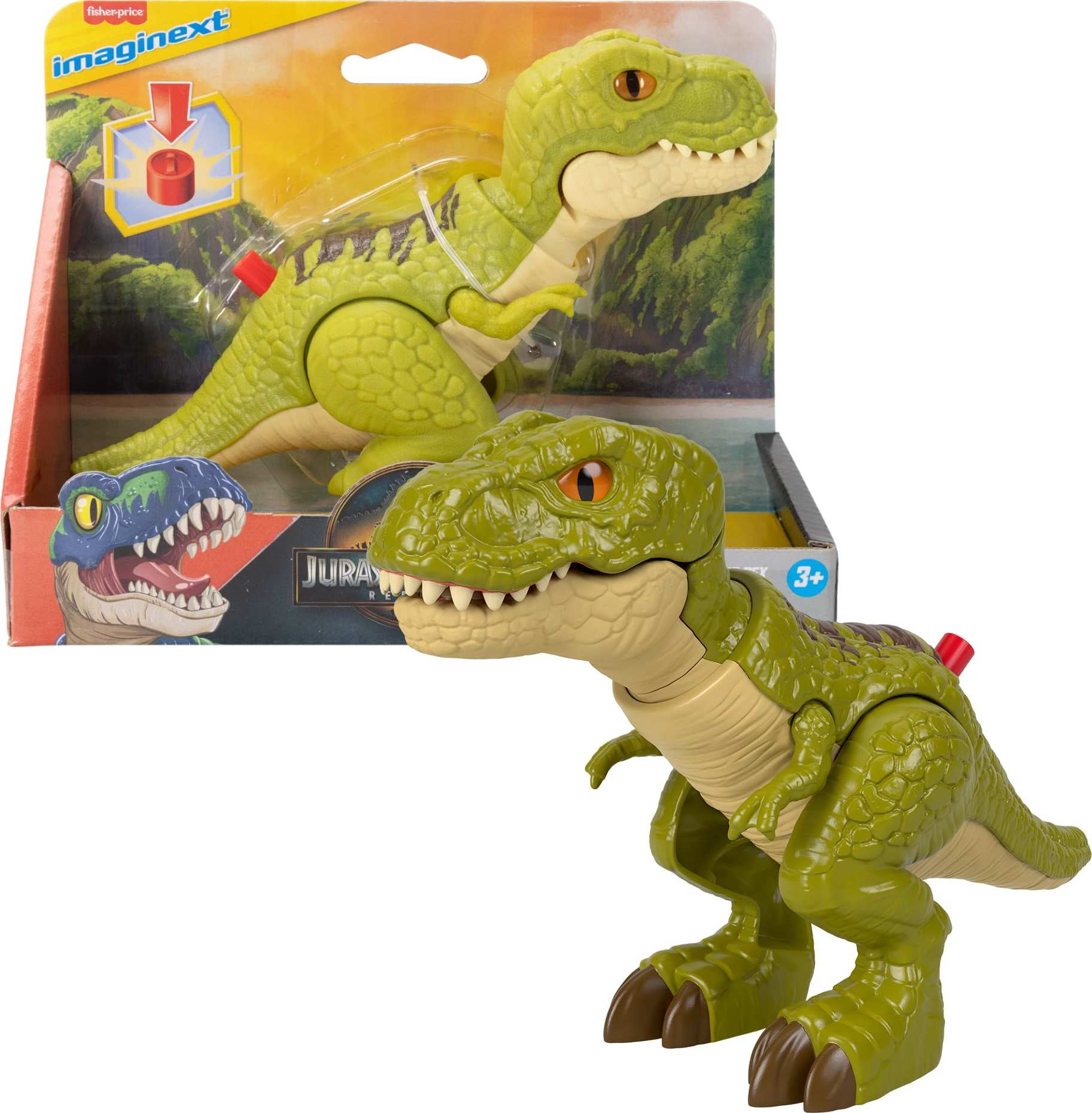 Fisher-Price Imaginext Jurassic World Rebirth Tyrannosaurus Rex Dinosaur Action Figure with Motion