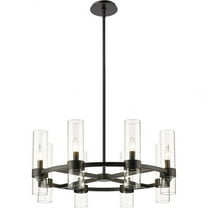 8 Light Chandelier in Restoration Style-13 inches Tall and 32 inches Wide-Matte Black Finish Bailey Street Home 372-Bel-4652266
