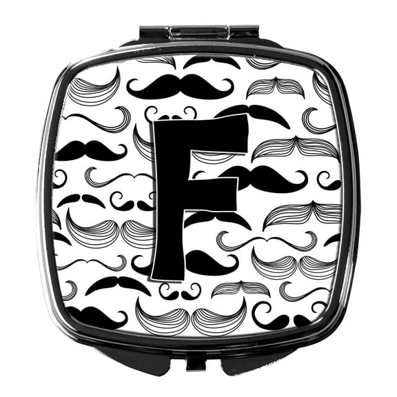 Letter F Moustache Initial Compact Mirror