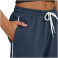 thumbnail image 5 of Delayuji Women's Stripe Patchwork Wide Leg Sweatpants Loose Sportswear Casual Sweatpants Workout Pants, 5 of 7
