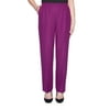 Alfred Dunner Womens Petite Classic Signature Fit Textured Trousers with All-around Elastic Waistband