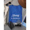 thumbnail image 3 of Still Young To Become A ProCurler Graphic Women Royal Blue T-Shirt, Female Small, 3 of 4