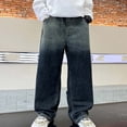 thumbnail image 5 of Boys Baggy Jeans, Wide Leg Elastic Waist Denim Pants Loose Fit Trousers Vintage Y2K Streetwear Blue 8-9Years, 5 of 6