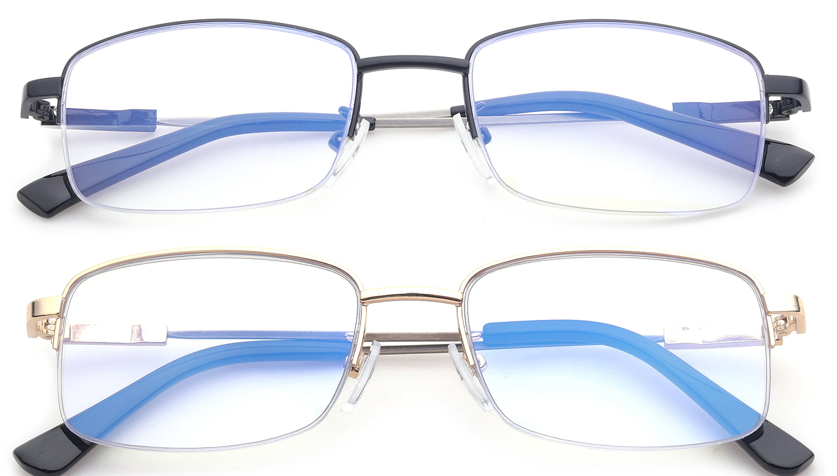 3-Pack Half-rim Reading Glasses with Lightweight Arms 
