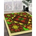 thumbnail image 3 of Ahgly Company Machine Washable Indoor Round Transitional Maroon Red Area Rugs, 4' Round, 3 of 7