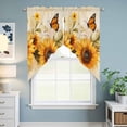 thumbnail image 6 of Sunflower Kitchen Window Curtains, Swag Curtains Valance for Bedroom Living Room Bathroom, Butterfly Spring Floral Retro Rod Pocket Window Treatment Curtain Block Drapes 2 Panels 28"x36", 6 of 9