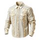 thumbnail image 2 of Ceisia Men's Loose Fit Vintage Gold Vine Stripe Print Long Sleeve Cotton Shirt Khaki M Gifts, 2 of 3