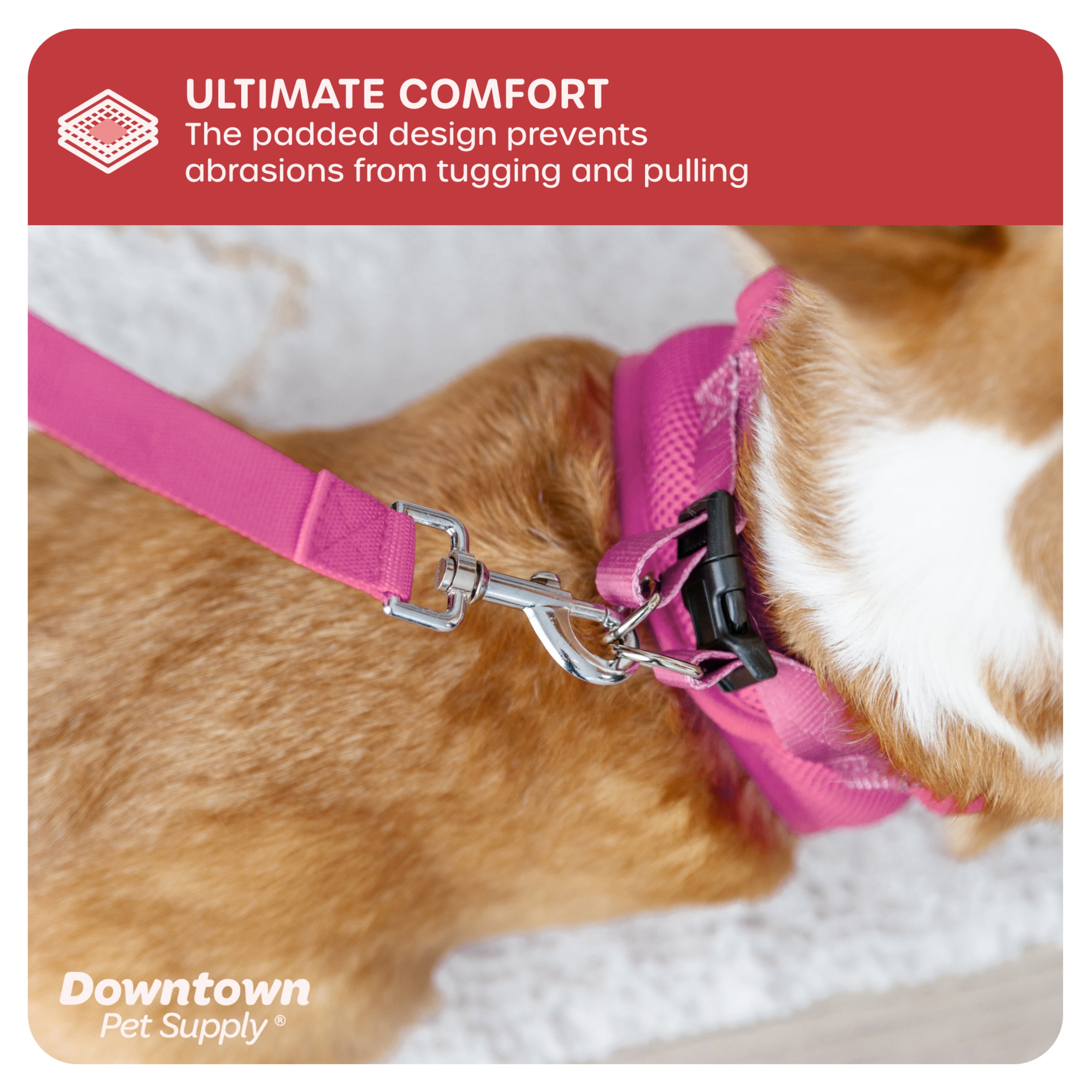 Downtown Pet Supply Step In Dog Harness No Pull, X-Large, Pink