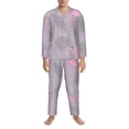 thumbnail image 3 of Naloa Pink Flamingo Men’s Pajamas Set - Long Sleeve Button Down Sleep Shirt and Pajama Bottoms Sleepwear Set-XX-Large, 3 of 7