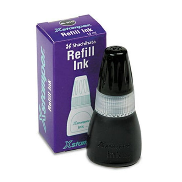 Xstamper. Eco-Green Refill Ink for Xstamper Stamps, 10ml-Bottle, Black