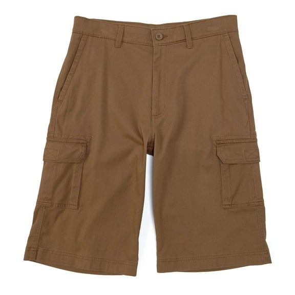 Roundtree & Yorke Men's Big and Tall Cargo Shorts 11" Inseam Soft Stretch Washed Cotton Twill (Brownstone 326, 44 x 11 Tall)