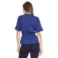 thumbnail image 3 of Blusa Mujer con hebilla Escote V Manga Olanes Marino azul 3XG INCÃGNITA 550440, 3 of 5