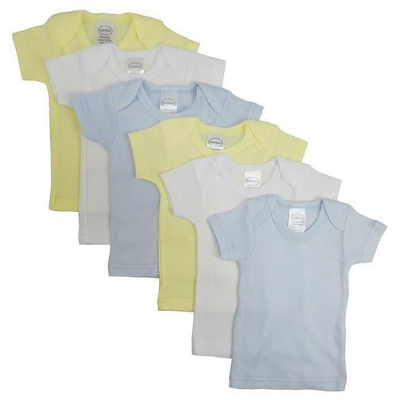 CS-056NB-056NB Boys Pastel Variety Short Sleeve Lap T-shirts, Assorted - Newborn