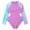 Purple, variant on Toddler Girls One-Piece Swimsuits Gradient Print Crew Neck Long Sleeve Waist Hollow Out Beach Tankinis Swimwears Bathing Suits,Purple,6-7 Years