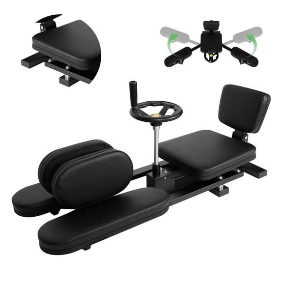 Split Machine Training Equipment Leg Stretcher, 400 LBS Metal Leg Stretcher Machine with Silent Wheels, Black Heavy Duty Split Adjustable 38.5x16.5x15 Inch for Yoga
