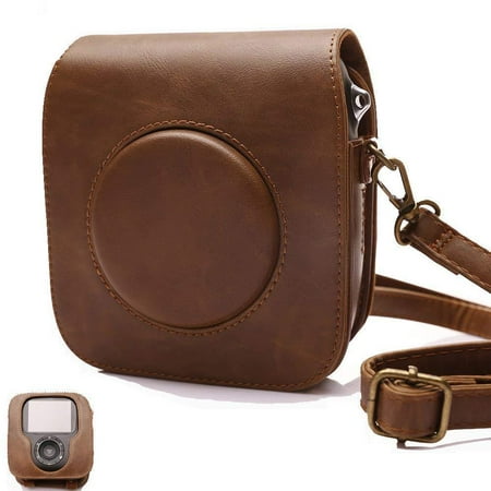 Epicgadget Fujifilm Instax Square SQ10 Instant Film Camera Case, Premium Soft PU Leather Bag Protective Case for instax square sq6 with Adjustable Shoulder Strap (Brown)