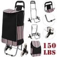 thumbnail image 4 of Folding Shopping Cart Portable Shopping Folding Trolley Bag Laundry Utility Cart Heavy Duty Stair Carts with Adjustable Bungee Cord and Rolling Swivel Wheels, 4 of 5