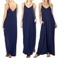 thumbnail image 5 of Women's Casual Sleeveless Deep V Neck Summer Beach Maxi Long Dress, 5 of 5
