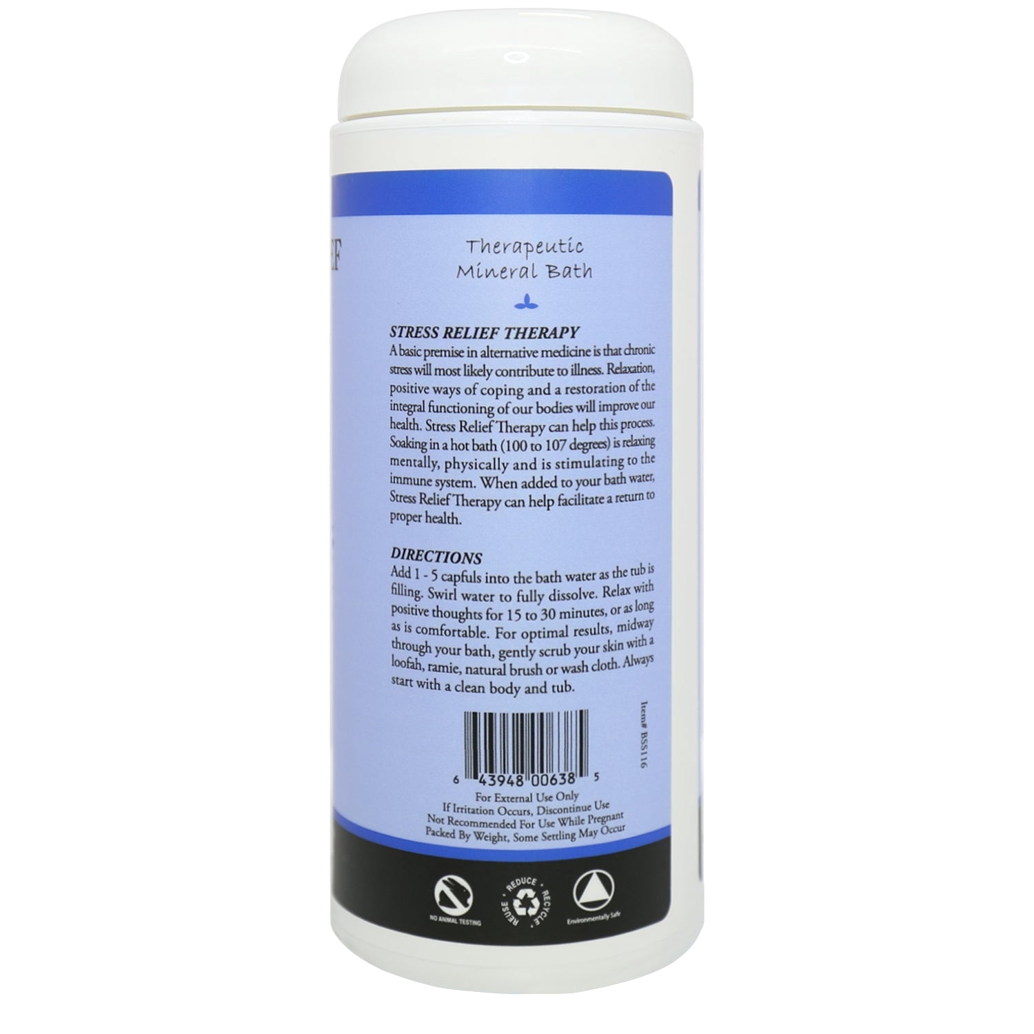 Plantlife Stress Relief Therapeutic Mineral Bath Salt – Calming Aromatherapy Soak with Essential Oils, 16 oz