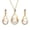 Golden, variant on Eosunjian Women Necklace Earring Set Faux Pearl Rhinestone Decor Waterdrop Shape Hollow Out Exquisite Stainless Neck Ear Decoration Jewelry Hanging Earrings Necklace Set Silver