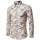 thumbnail image 1 of Blusa y camisa de manga larga con cuello vuelto para hombre, informal, con estampado de rosas, botones, manga larga, cuello vuelto, blusa de poliéster para hombre, 1 of 4