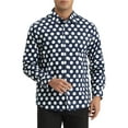 thumbnail image 1 of Camisas formales de puntos de polka INSPIRE CHIC para hombres con cuello de punta y mangas largas S Azul, 1 of 5