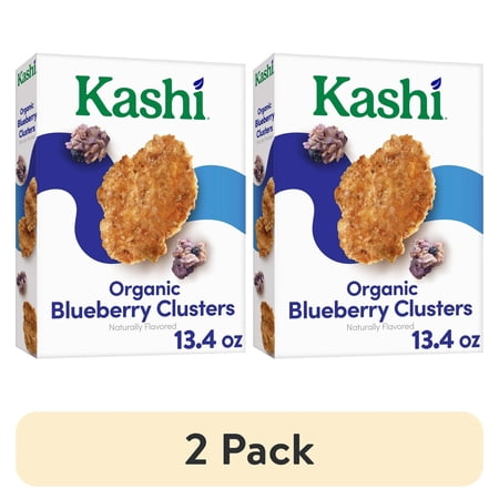 (2 pack) Kashi Breakfast Cereal, Fiber Cereal, Family Breakfast, Blueberry Clusters, 13.4oz Box (1 Box)